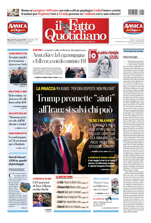 Il Fatto Quotidiano prima pagina