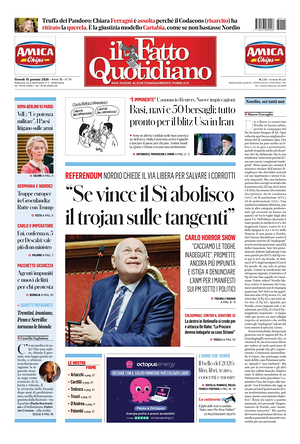 Prima pagina Il Fatto Quotidiano di oggi - Quotidiano nazionale
