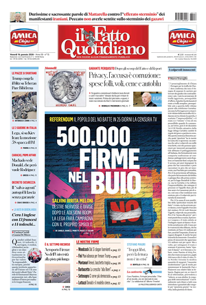Il Fatto Quotidiano prima pagina