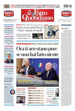 Prima pagina Il Fatto Quotidiano di oggi - Quotidiano nazionale