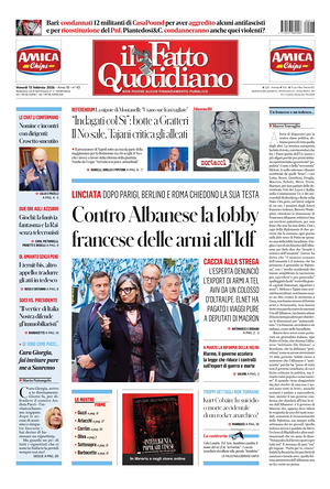 Prima pagina Il Fatto Quotidiano di oggi - Quotidiano nazionale