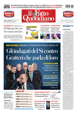 Prima pagina Il Fatto Quotidiano di oggi - Quotidiano nazionale