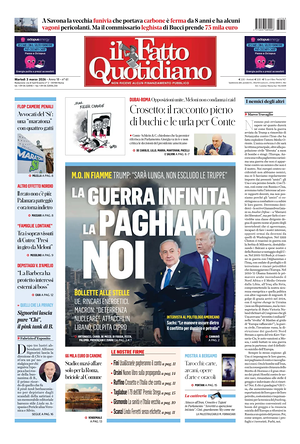 Prima pagina Il Fatto Quotidiano di oggi - Quotidiano nazionale