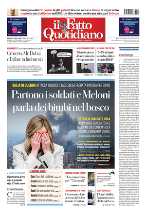Prima pagina Il Fatto Quotidiano di oggi - Quotidiano nazionale