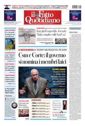 Il Fatto Quotidiano prima pagina