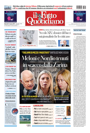 Prima pagina Il Fatto Quotidiano di oggi - Quotidiano nazionale