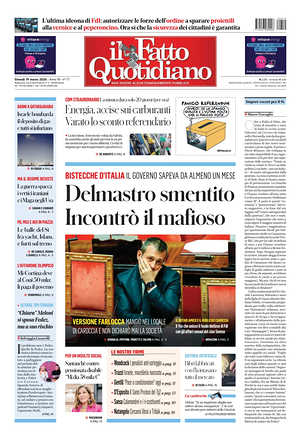 Prima pagina Il Fatto Quotidiano di oggi - Quotidiano nazionale