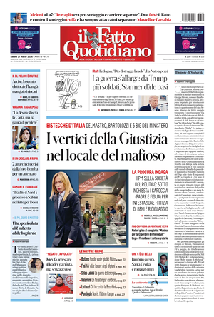 Prima pagina Il Fatto Quotidiano di oggi - Quotidiano nazionale