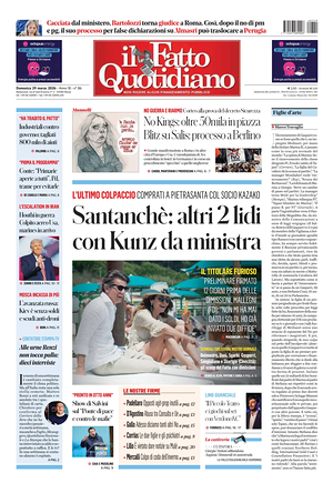 Prima pagina Il Fatto Quotidiano di oggi - Quotidiano nazionale