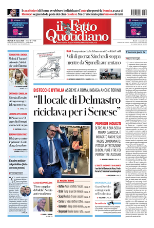 Prima pagina Il Fatto Quotidiano di oggi - Quotidiano nazionale