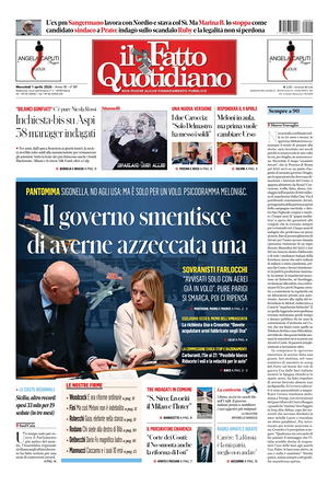 Prima pagina Il Fatto Quotidiano di oggi - Quotidiano nazionale