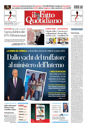 Prima pagina Il Fatto Quotidiano di oggi - Quotidiano nazionale