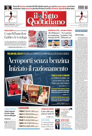 Prima pagina Il Fatto Quotidiano di oggi - Quotidiano nazionale