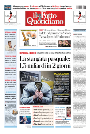 Prima pagina Il Fatto Quotidiano di oggi - Quotidiano nazionale