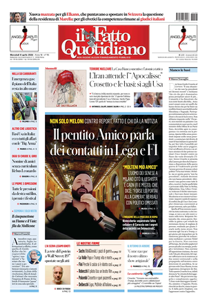 Prima pagina Il Fatto Quotidiano di oggi - Quotidiano nazionale