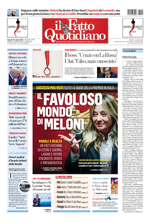 Prima pagina Il Fatto Quotidiano di oggi - Quotidiano nazionale