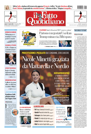 Prima pagina Il Fatto Quotidiano di oggi - Quotidiano nazionale
