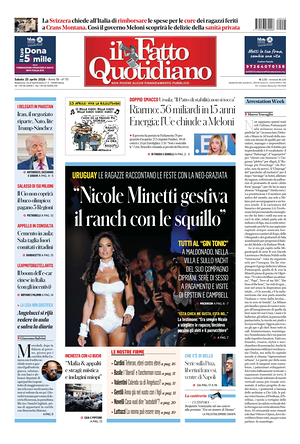Prima pagina Il Fatto Quotidiano di oggi - Quotidiano nazionale