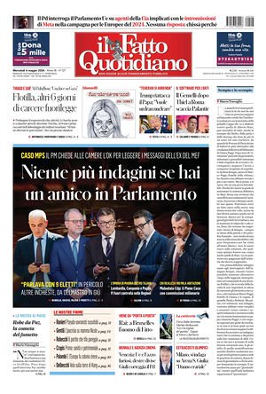 Prima pagina Il Fatto Quotidiano di oggi - Quotidiano nazionale