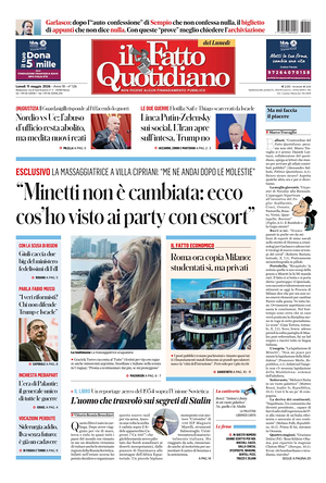 Prima pagina Il Fatto Quotidiano di oggi - Quotidiano nazionale