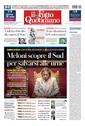 Prima pagina Il Fatto Quotidiano di oggi - Quotidiano nazionale