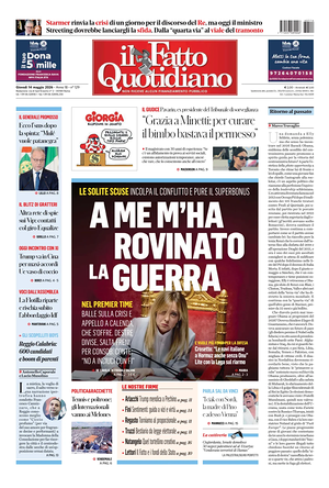 Prima pagina Il Fatto Quotidiano di oggi - Quotidiano nazionale