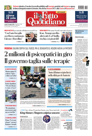 Prima pagina Il Fatto Quotidiano di oggi - Quotidiano nazionale