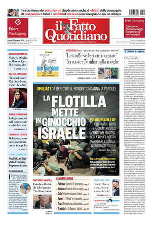 Prima pagina Il Fatto Quotidiano di oggi - Quotidiano nazionale
