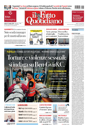 Prima pagina Il Fatto Quotidiano di oggi - Quotidiano nazionale