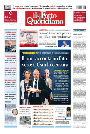 Prima pagina Il Fatto Quotidiano di oggi - Quotidiano nazionale
