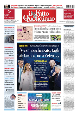 Prima pagina Il Fatto Quotidiano di oggi - Quotidiano nazionale