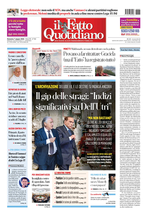 Prima pagina Il Fatto Quotidiano di oggi - Quotidiano nazionale