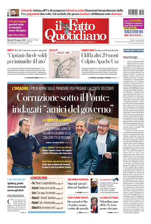 Prima pagina Il Fatto Quotidiano di oggi - Quotidiano nazionale