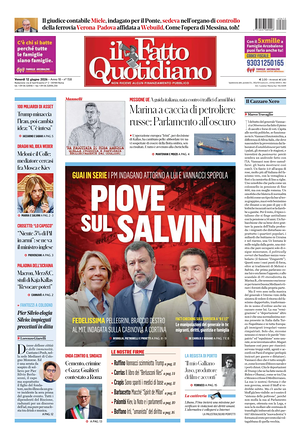 Prima pagina Il Fatto Quotidiano di oggi - Quotidiano nazionale