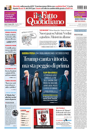 Prima pagina Il Fatto Quotidiano di oggi - Quotidiano nazionale