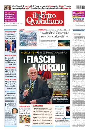 Prima pagina Il Fatto Quotidiano di oggi - Quotidiano nazionale