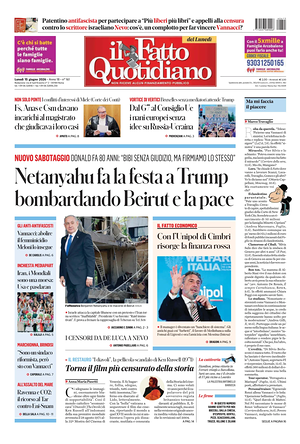 Prima pagina Il Fatto Quotidiano di oggi - Quotidiano nazionale