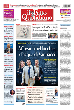 Prima pagina Il Fatto Quotidiano di oggi - Quotidiano nazionale