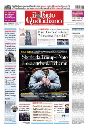 Il Fatto Quotidiano prima pagina