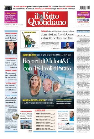 Prima pagina Il Fatto Quotidiano di oggi - Quotidiano nazionale