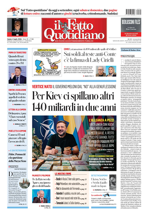 Prima pagina Il Fatto Quotidiano di oggi - Quotidiano nazionale