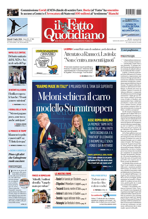 Prima pagina Il Fatto Quotidiano di oggi - Quotidiano nazionale