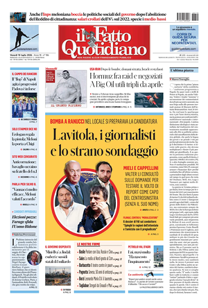 Prima pagina Il Fatto Quotidiano di oggi - Quotidiano nazionale