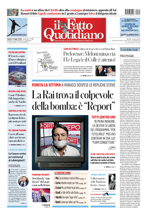 Prima pagina Il Fatto Quotidiano di oggi - Quotidiano nazionale