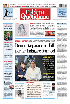 Prima pagina Il Fatto Quotidiano di oggi - Quotidiano nazionale