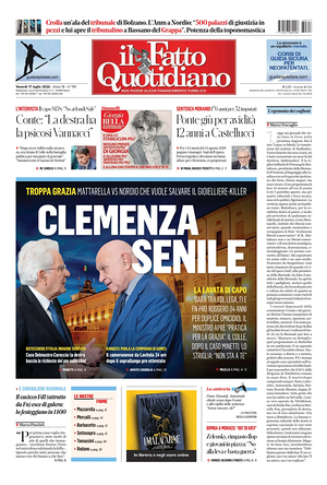 Il Fatto Quotidiano prima pagina