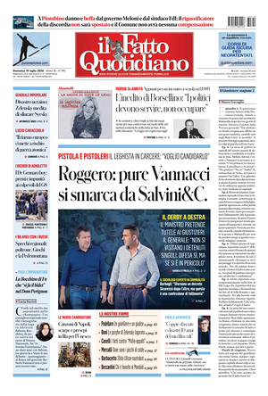 Il Fatto Quotidiano prima pagina