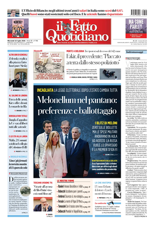 Il Fatto Quotidiano prima pagina