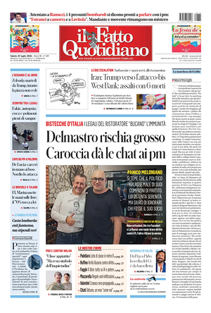 Prima pagina Il Fatto Quotidiano di oggi - Quotidiano nazionale