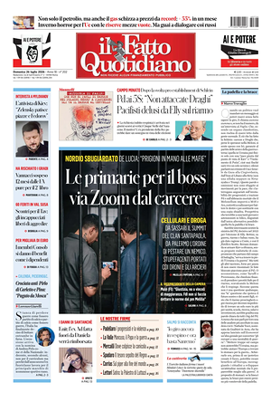 Prima pagina Il Fatto Quotidiano di oggi - Quotidiano nazionale